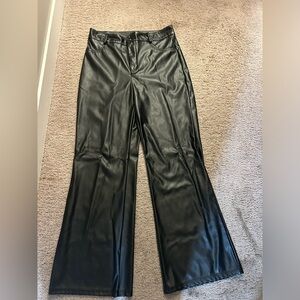 SHEIN Black Punk Rock Grunge Style Faux Leather Pants Size L